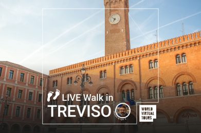 LIVE Walk in Treviso, the city of frescoes, tiramisu, prosecco and glasses