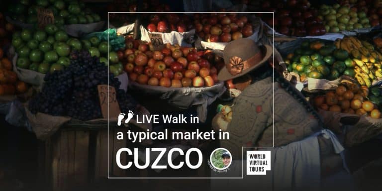 Live Walk in a typical market in Cusco City