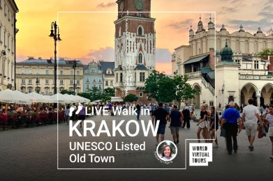 Live Walk in Krakow UNESCO Listed Old Town