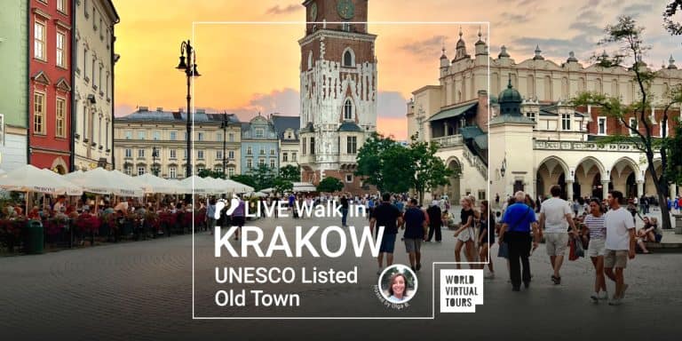 Live Walk in Krakow UNESCO Listed Old Town