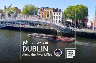 Live Walk in Dublin - Along the River Liffey
