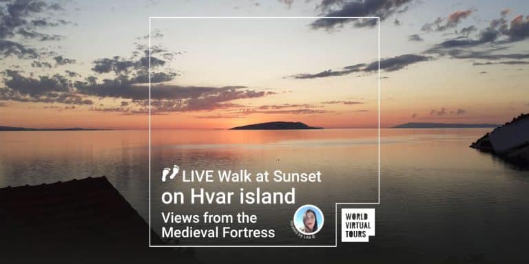 Live Walk at Sunset on Hvar island - Views from the Medieval Fortress