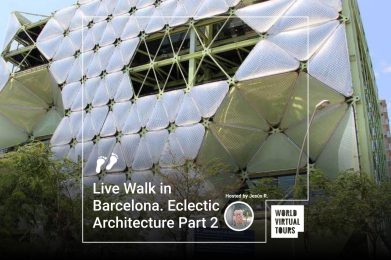 Live Walk in Barcelona. Eclectic Architecture Part 2