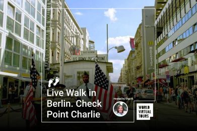 Live Walk in Berlin. Check Point Charlie