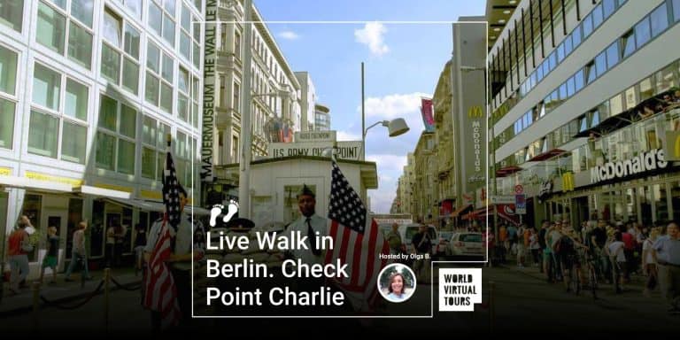 Live Walk in Berlin. Check Point Charlie