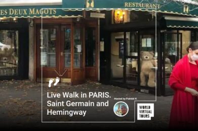 Live Walk in PARIS. Saint Germain and Hemingway