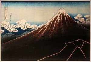003 Katsushika Hokusai, tempesta sotto la vetta, dalla serie delle 36 vedute del monte fuji, 1831 ca