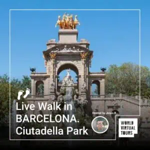 Live walk in barcelona. Ciutadella park - led by jesus | virtual tour on demand