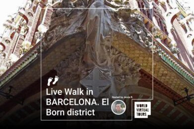 Live Walk in BARCELONA. El Born district
