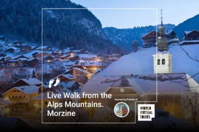 Live Walk from the Alps Mountains. Morzine
