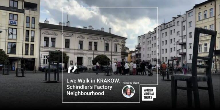 Live Walk in KRAKOW. Schindler’s Factory Neighbourhood