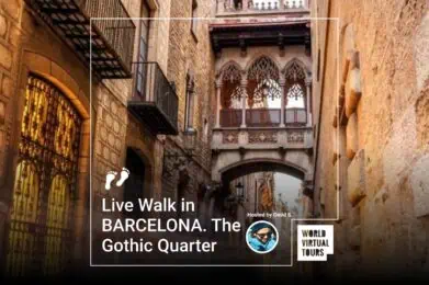Live Walk in BARCELONA. The Gothic Quarter