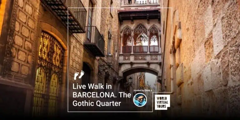 Live Walk in BARCELONA. The Gothic Quarter