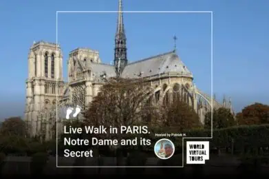 Live Walk in PARIS. Notre Dame and its Secret
