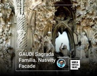 Gaudi sagrada familia. Nativity facade