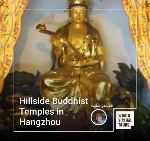 Hillside buddhist temples in hangzhou