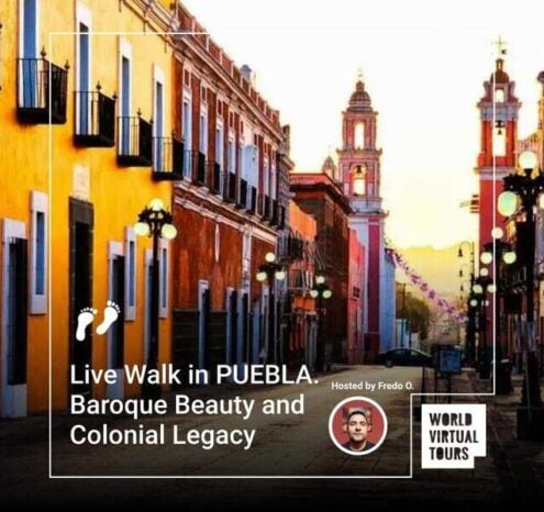 Live walk in puebla. Baroque beauty and colonial legacy