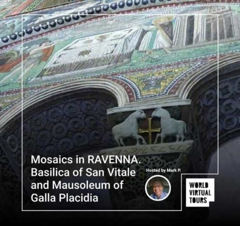 Mosaics in ravenna. Basilica of san vitale and mausoleum of galla placidia