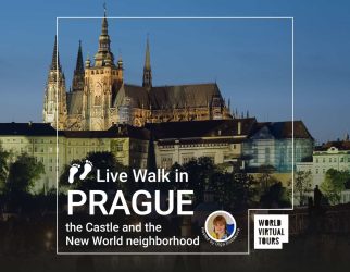 Live walk in prague: majestic castle and the new world neighborhood