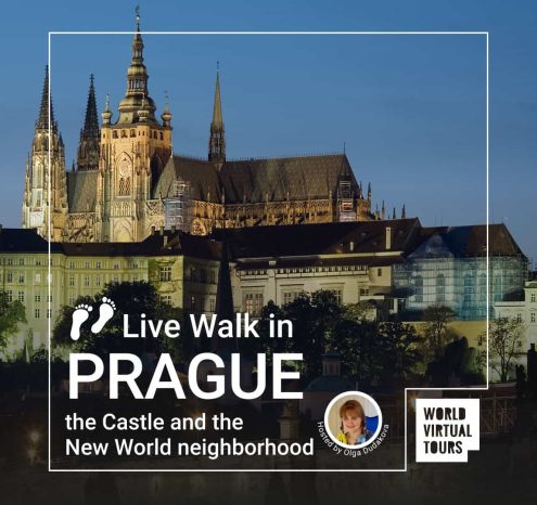 Live walk in prague: majestic castle and the new world neighborhood