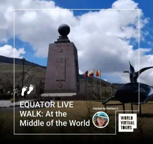 Equator live walk: at the middle of the world