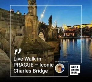 Live walk in prague – iconic charles bridge